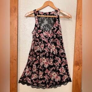 Floral Lace-Trimmed Dress
